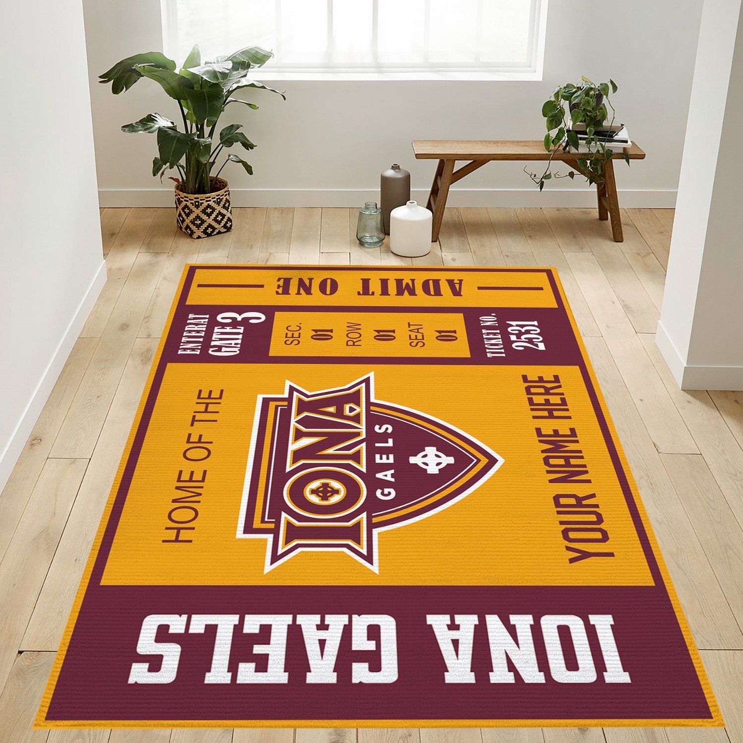 Iona Gaels Ncaa Customizable Rug, Living Room Rug - Home US Decor - Indoor Outdoor Rugs