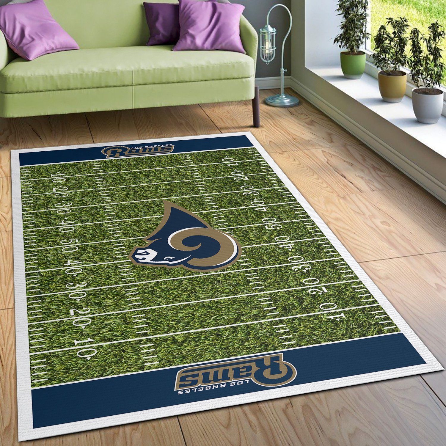 Los Angeles Rams rug Football rug Floor Decor The US Decor - Indoor Outdoor Rugs