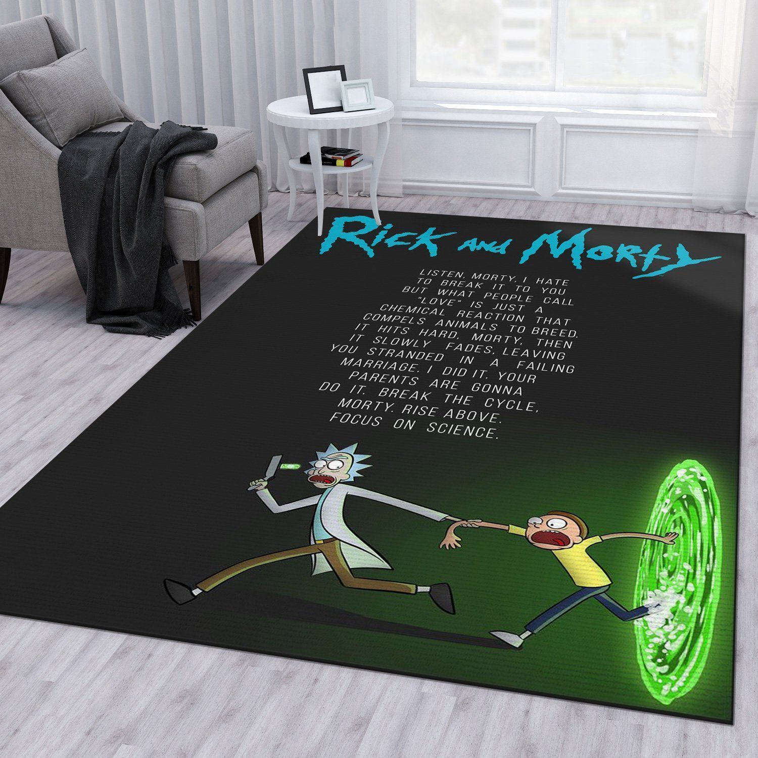 Rick And Morty Quote Area Rug For Christmas Bedroom Rug Home Decor Floor Decor - Indoor Outdoor Rugs