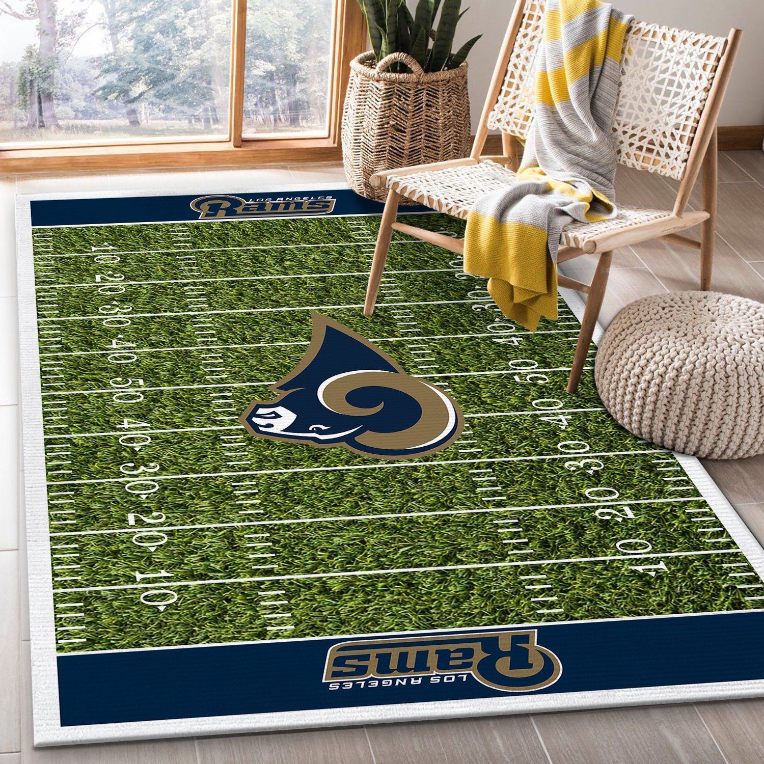 Los Angeles Rams rug Football rug Floor Decor The US Decor - Indoor Outdoor Rugs