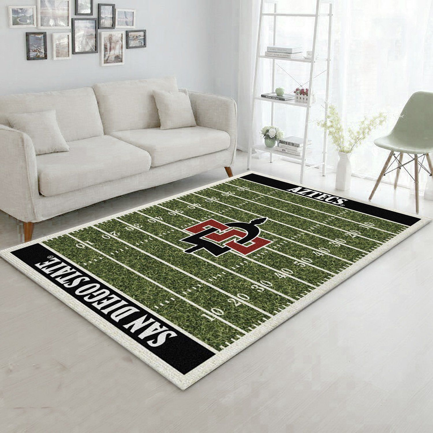 College San Diego State NFL Team Logo Area Rug, Living Room Rug, Home US Decor - Indoor Outdoor Rugs