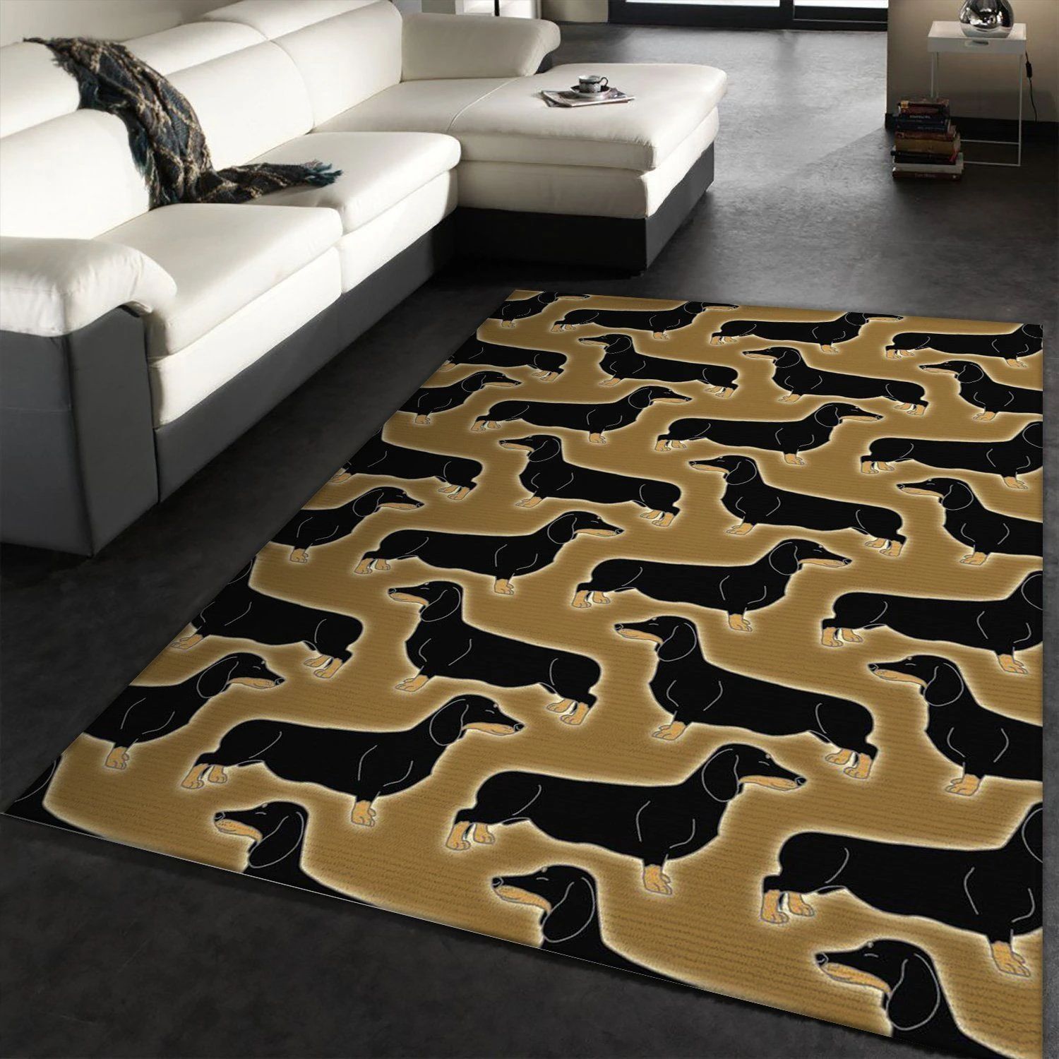 Mini Dachshund Pattern Area Rug, Bedroom, US Gift Decor - Indoor Outdoor Rugs