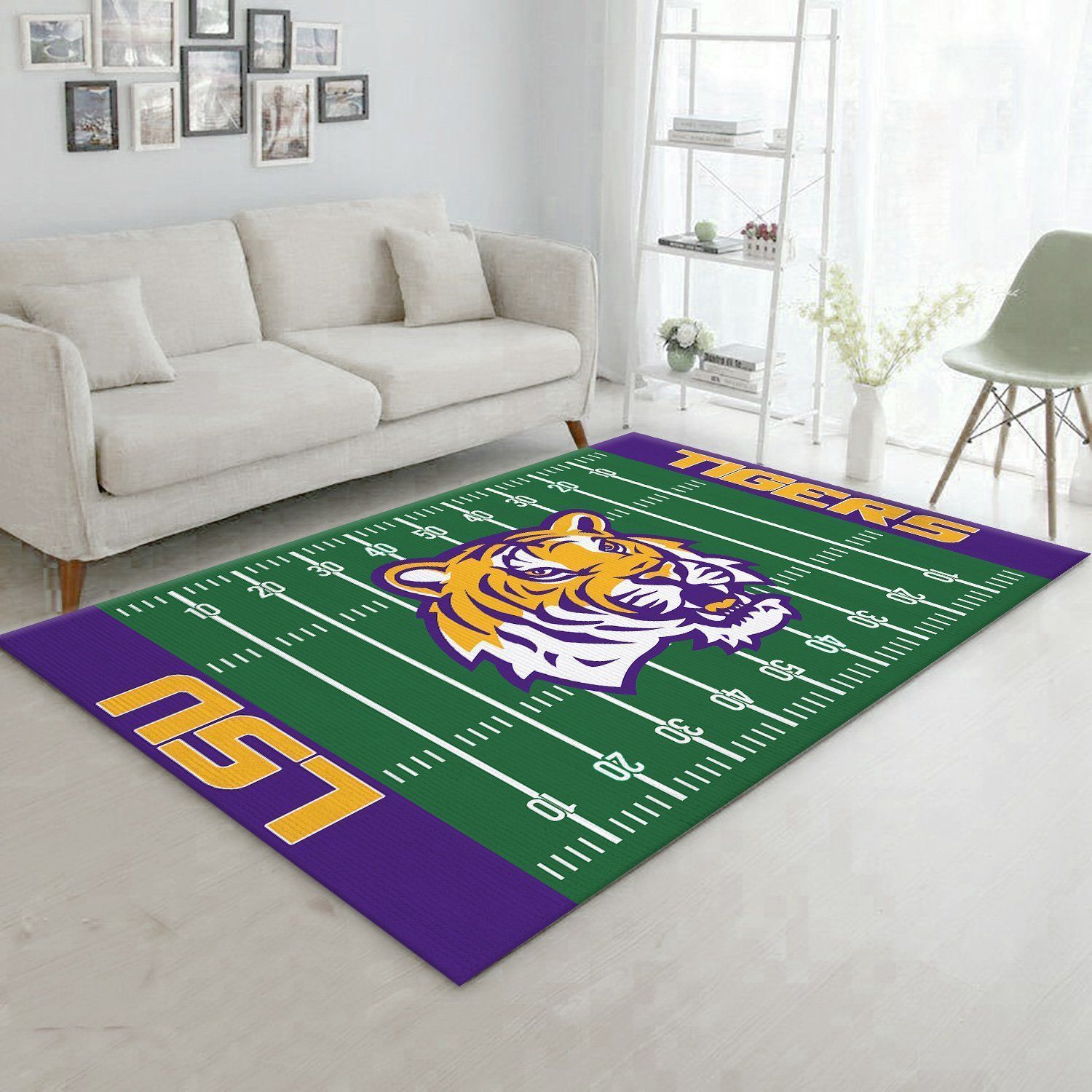 Nfl Sport Team Lsu Tigers Home Field Area Rug Home Decor - Indoor Outdoor Rugs