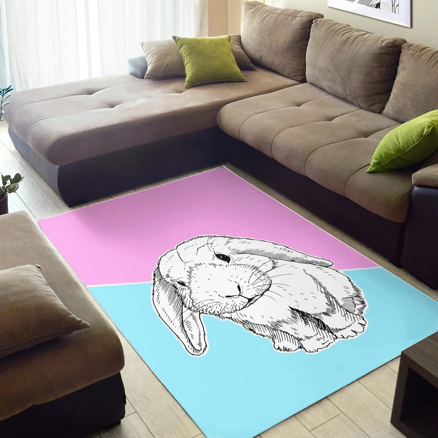 Bunny Rabbit  Carpet Living Room,  Room Rugs, Floor Decor Home Decor - Indoor Outdoor Rugs