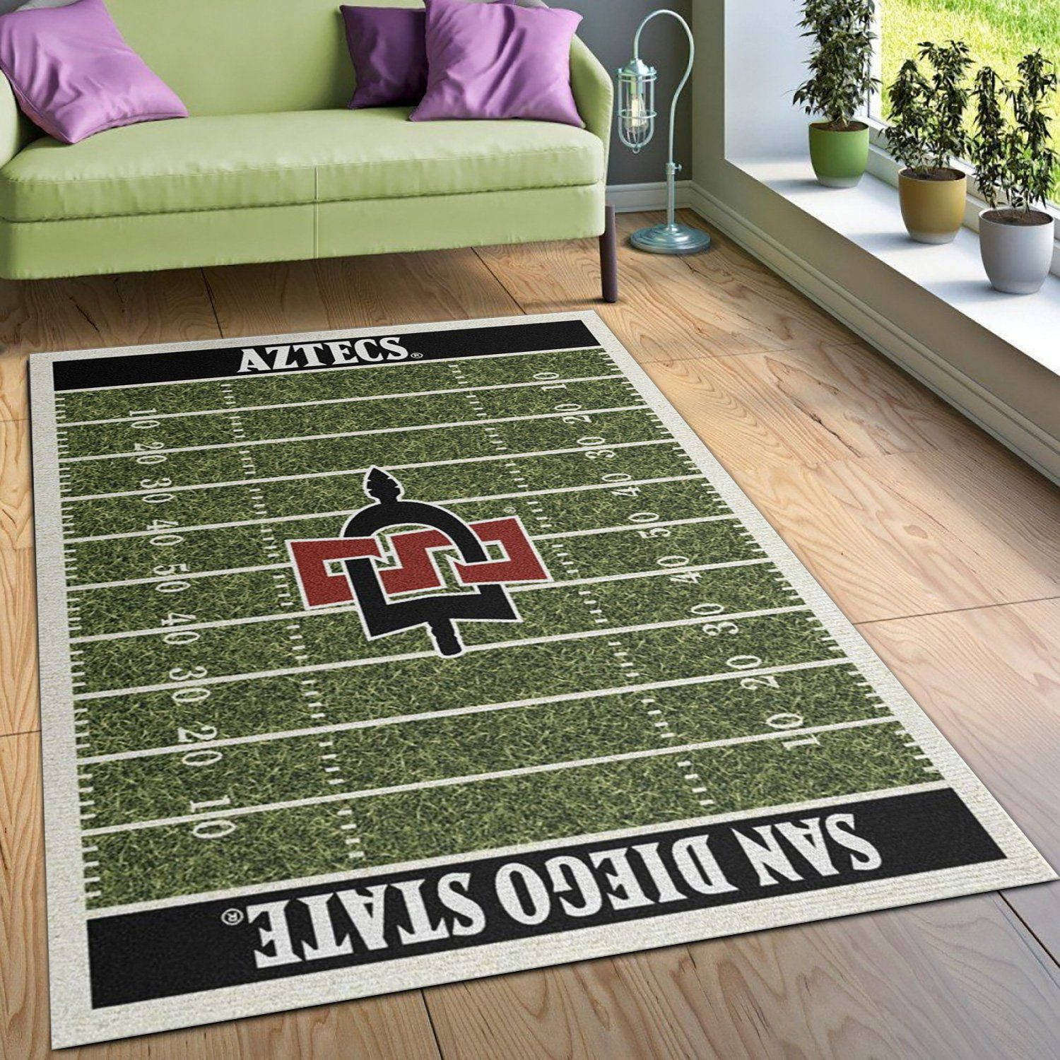 College San Diego State NFL Team Logo Area Rug, Living Room Rug, Home US Decor - Indoor Outdoor Rugs