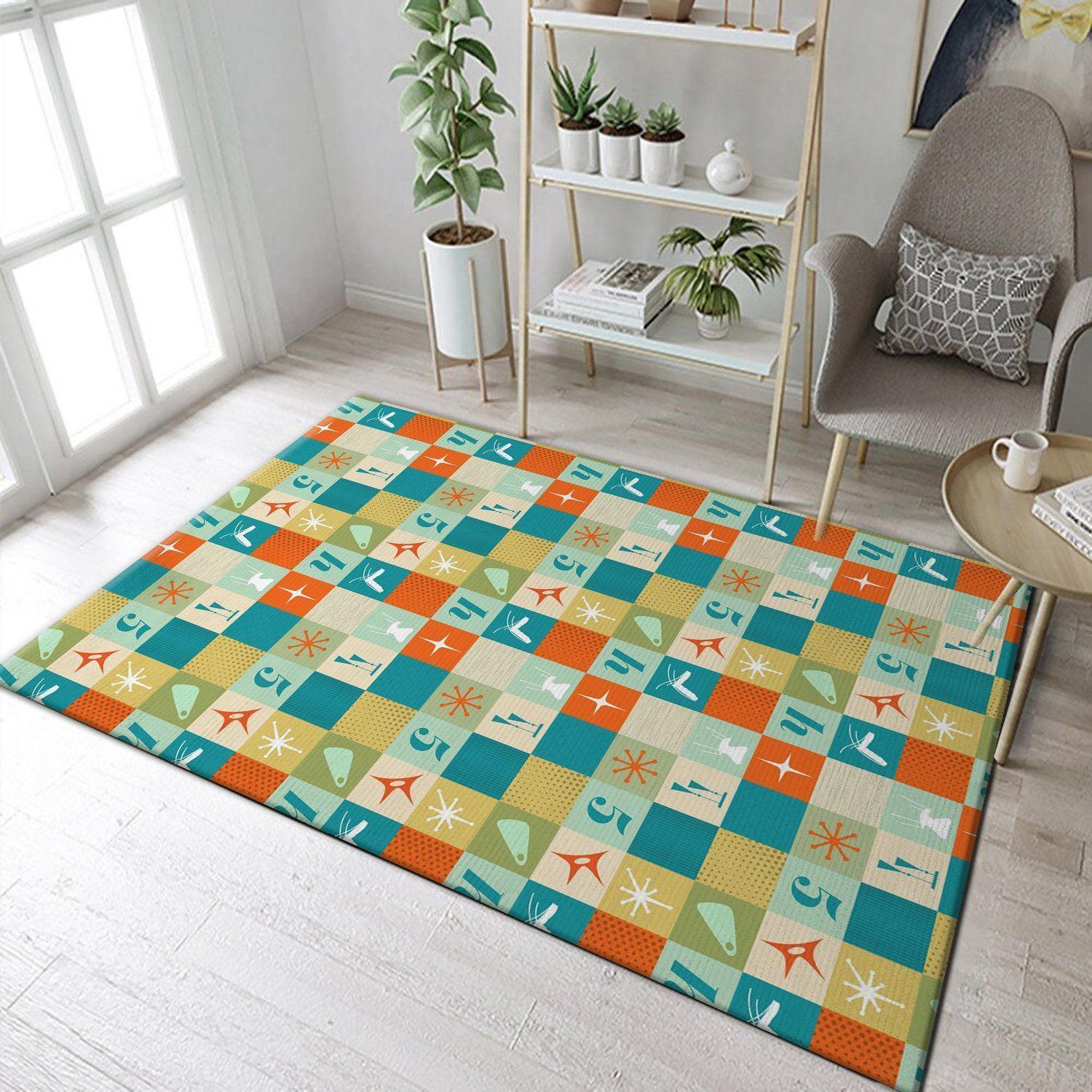 Midcentury Pattern 81 Area Rug For Christmas, Living Room Rug, Christmas Gift US Decor - Indoor Outdoor Rugs
