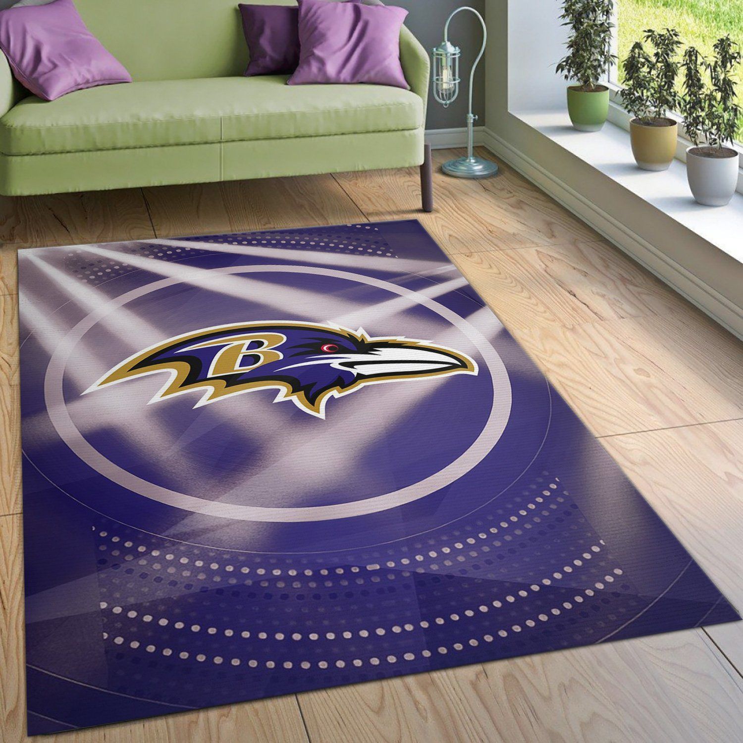 Baltimore Ravens NFL Rug Living Room Rug Christmas Gift US Decor - Indoor Outdoor Rugs