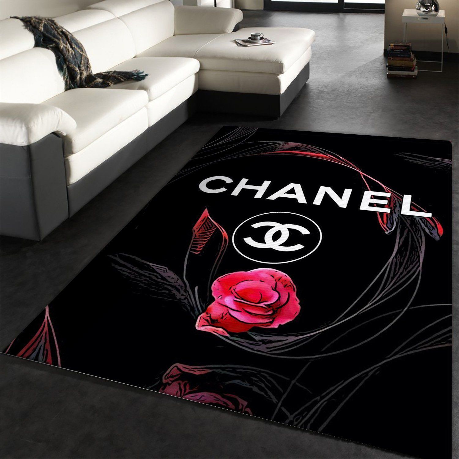 Chanel Area Rug Fashion Brand Rug Christmas Gift US Decor - Indoor Outdoor Rugs