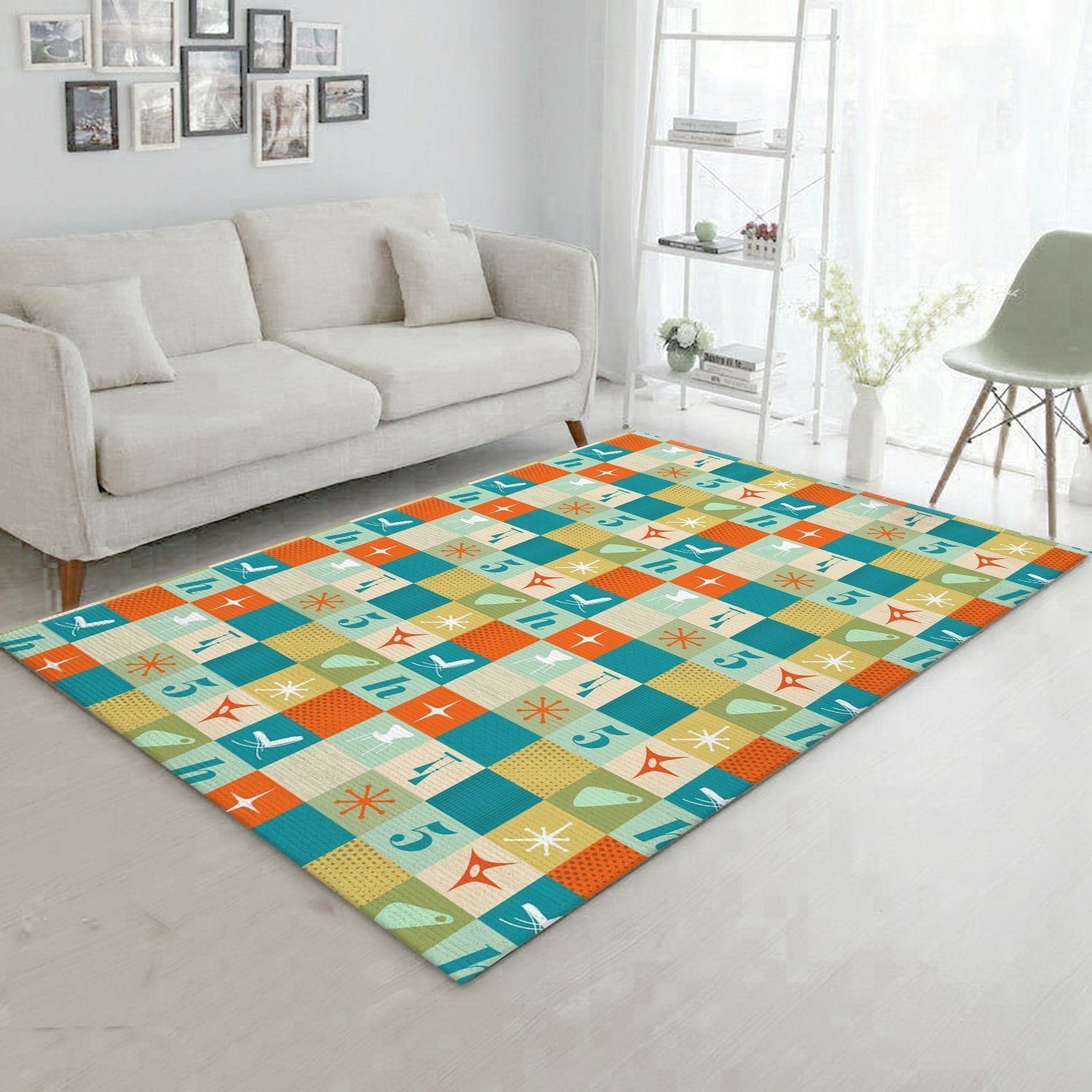 Midcentury Pattern 81 Area Rug For Christmas, Living Room Rug, Christmas Gift US Decor - Indoor Outdoor Rugs