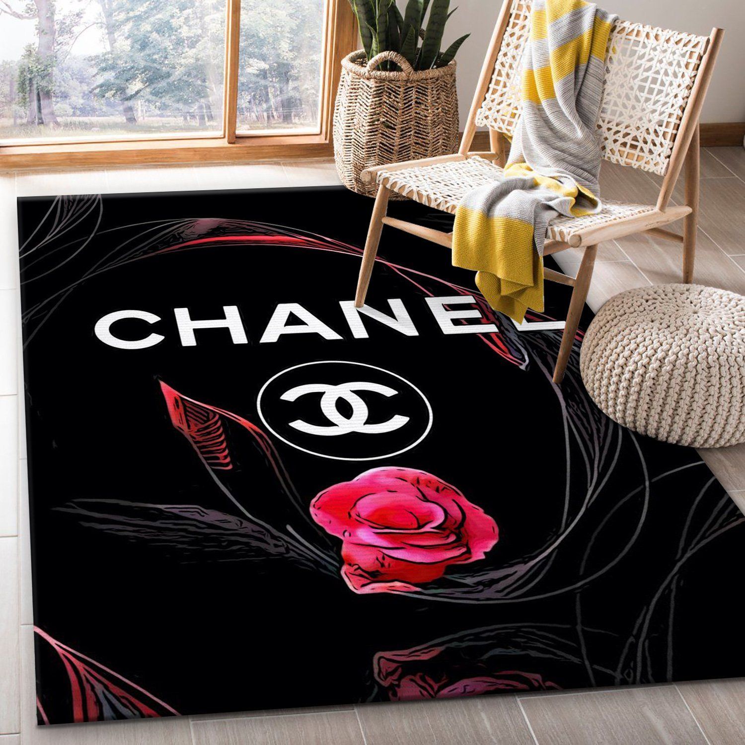 Chanel Area Rug Fashion Brand Rug Christmas Gift US Decor - Indoor Outdoor Rugs