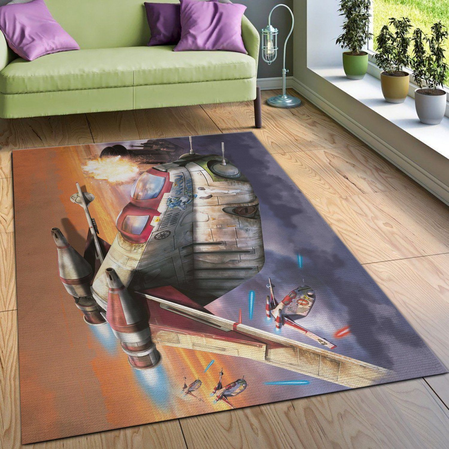 Attack Shuttle Star War Battle Zone Area Rug, Living Room Rug, Christmas Gift US Decor - Indoor Outdoor Rugs