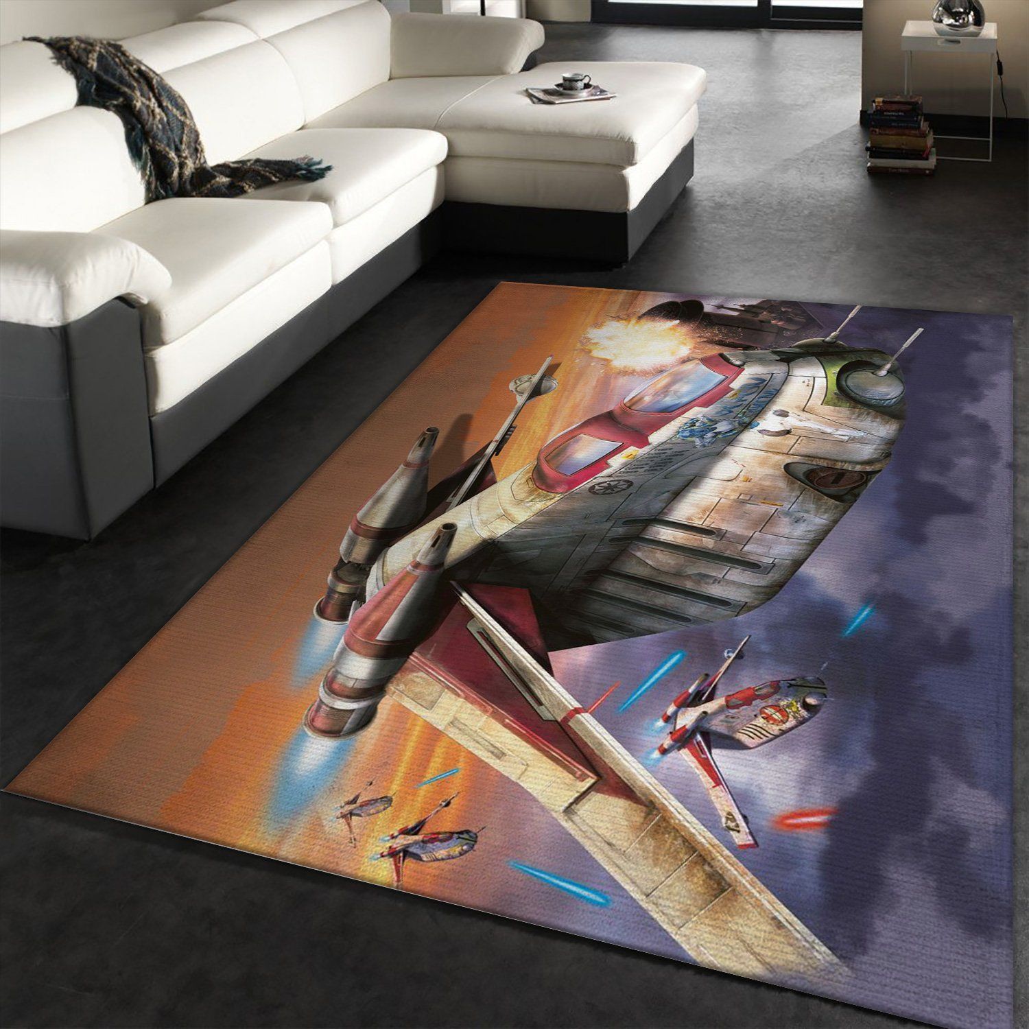 Attack Shuttle Star War Battle Zone Area Rug, Living Room Rug, Christmas Gift US Decor - Indoor Outdoor Rugs