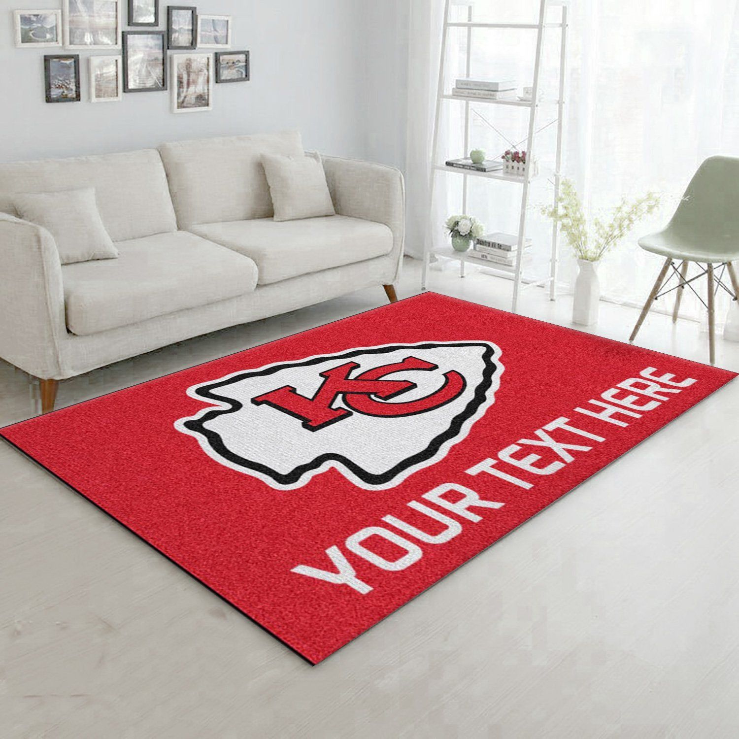 Customizable Kansas City Chiefs Personalized Accent Rug NFL Area Rug For Christmas, Living Room Rug, Home Decor Floor Decor - Indoor Outdoor Rugs