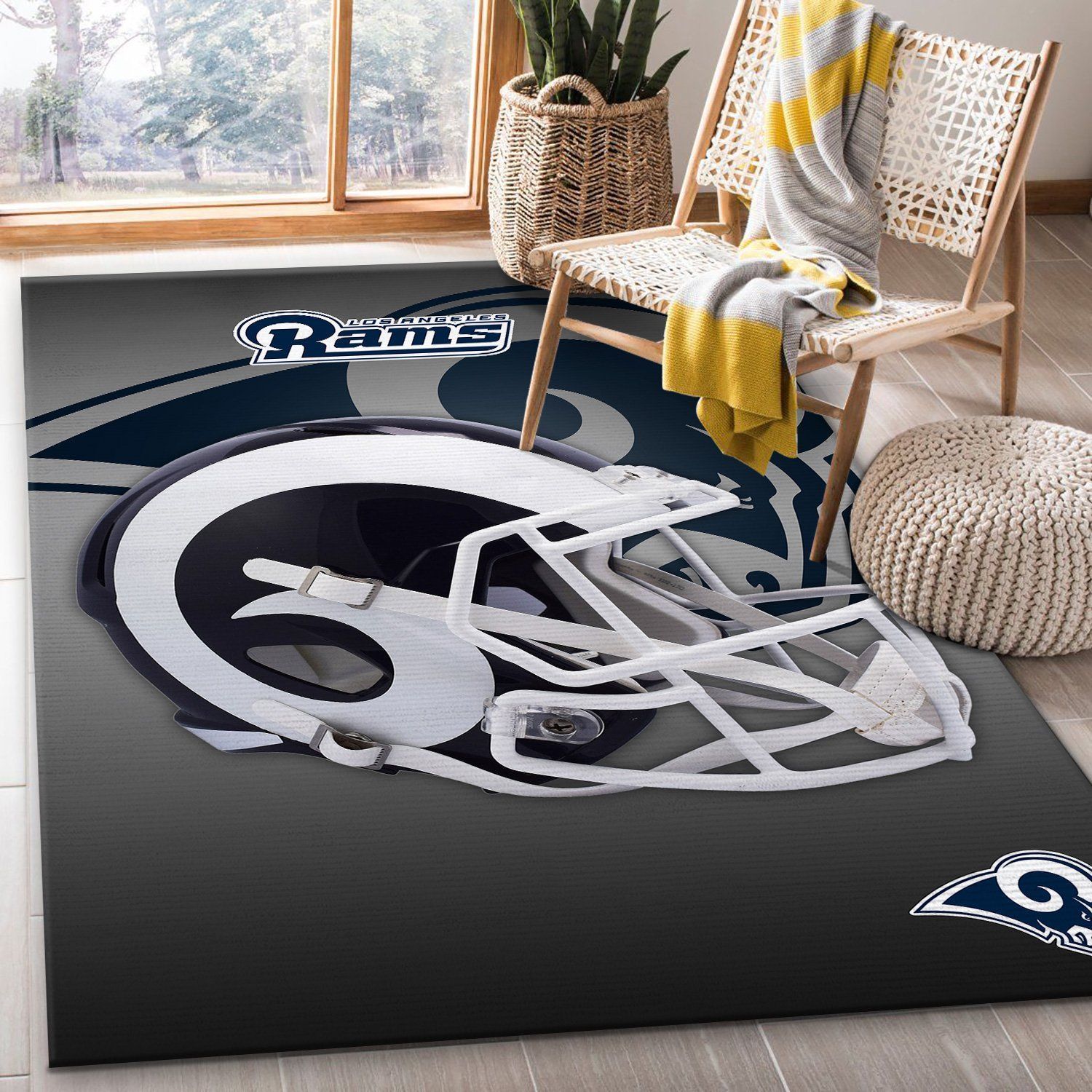 Los Angeles Rams NFL Team Logo Area Rugs Living Room Carpet Floor Decor The US Decor - Indoor Outdoor Rugs