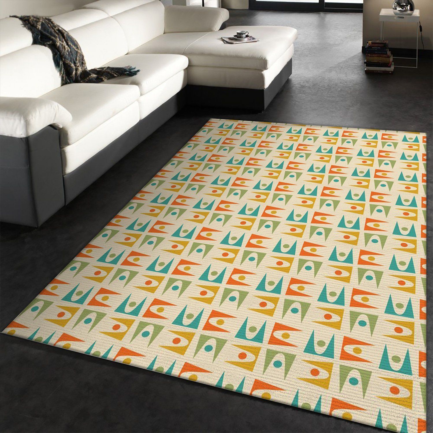 Midcentury Pattern 86 Area Rug Carpet, Kitchen Rug, Home US Decor - Indoor Outdoor Rugs