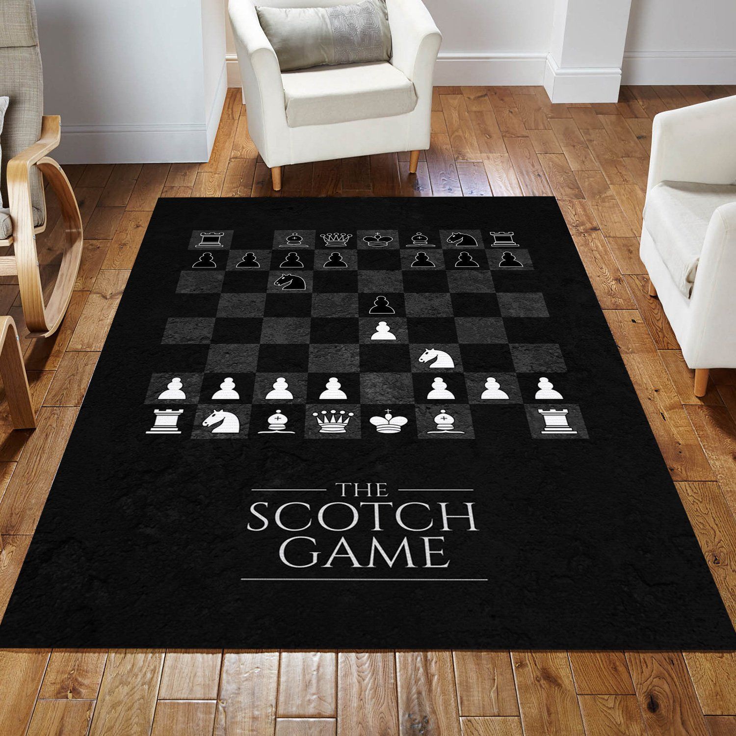 Scotch Game Chess Area Rug For Christmas Bedroom Rug US Gift Decor - Indoor Outdoor Rugs