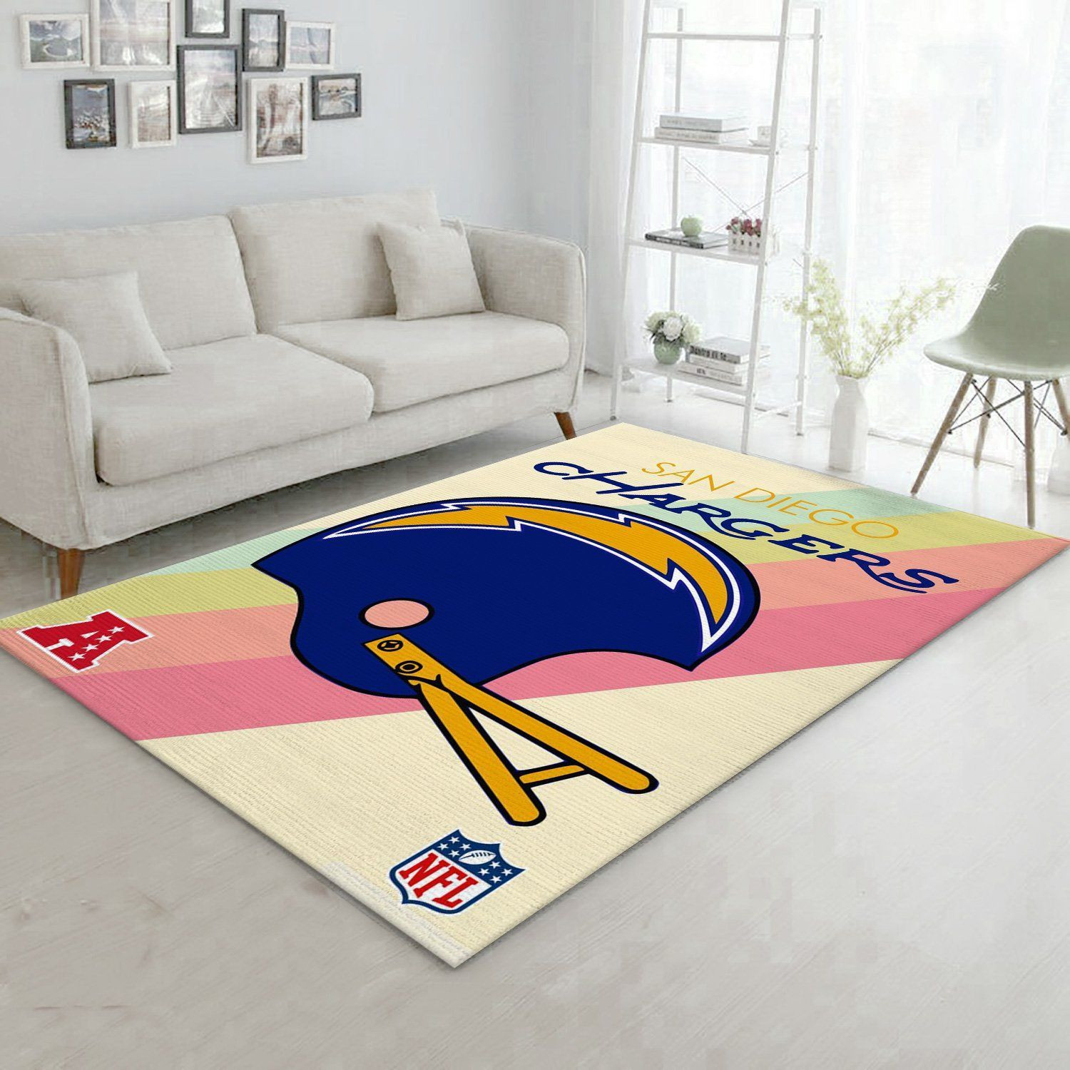 San Diego Chargers Retro Nfl Football Team Area Rug For Gift Bedroom Rug Home Decor Floor Decor - Indoor Outdoor Rugs