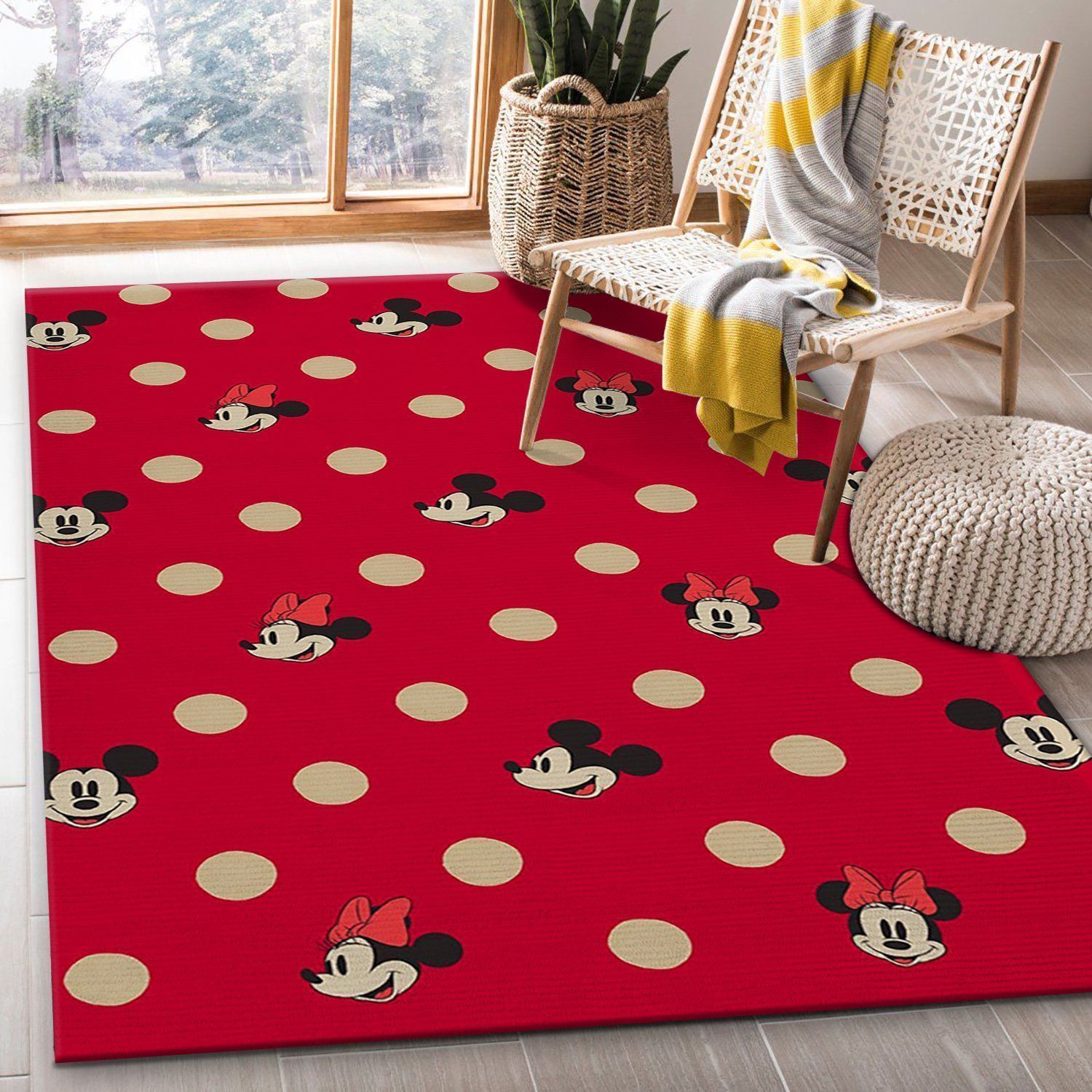 Minnie And Mickey Spot Mickey Mouse Area Rug Carpet, Living Room Rug, Home Decor - Indoor Outdoor Rugs