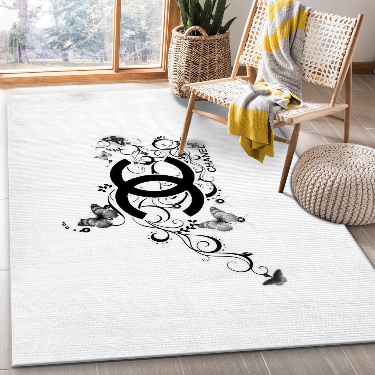 Chanel Area Rug Living Room Rug Christmas Gift US Decor - Indoor Outdoor Rugs