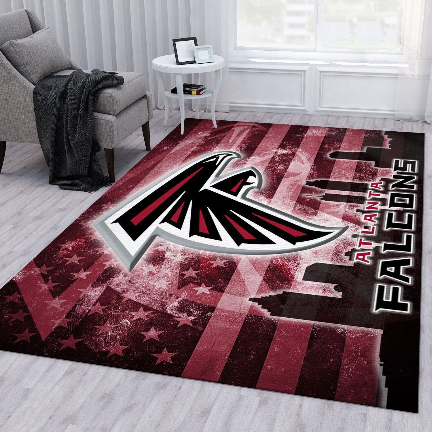 Atlanta Falcons NFL Rug Bedroom Rug Christmas Gift US Decor - Indoor Outdoor Rugs