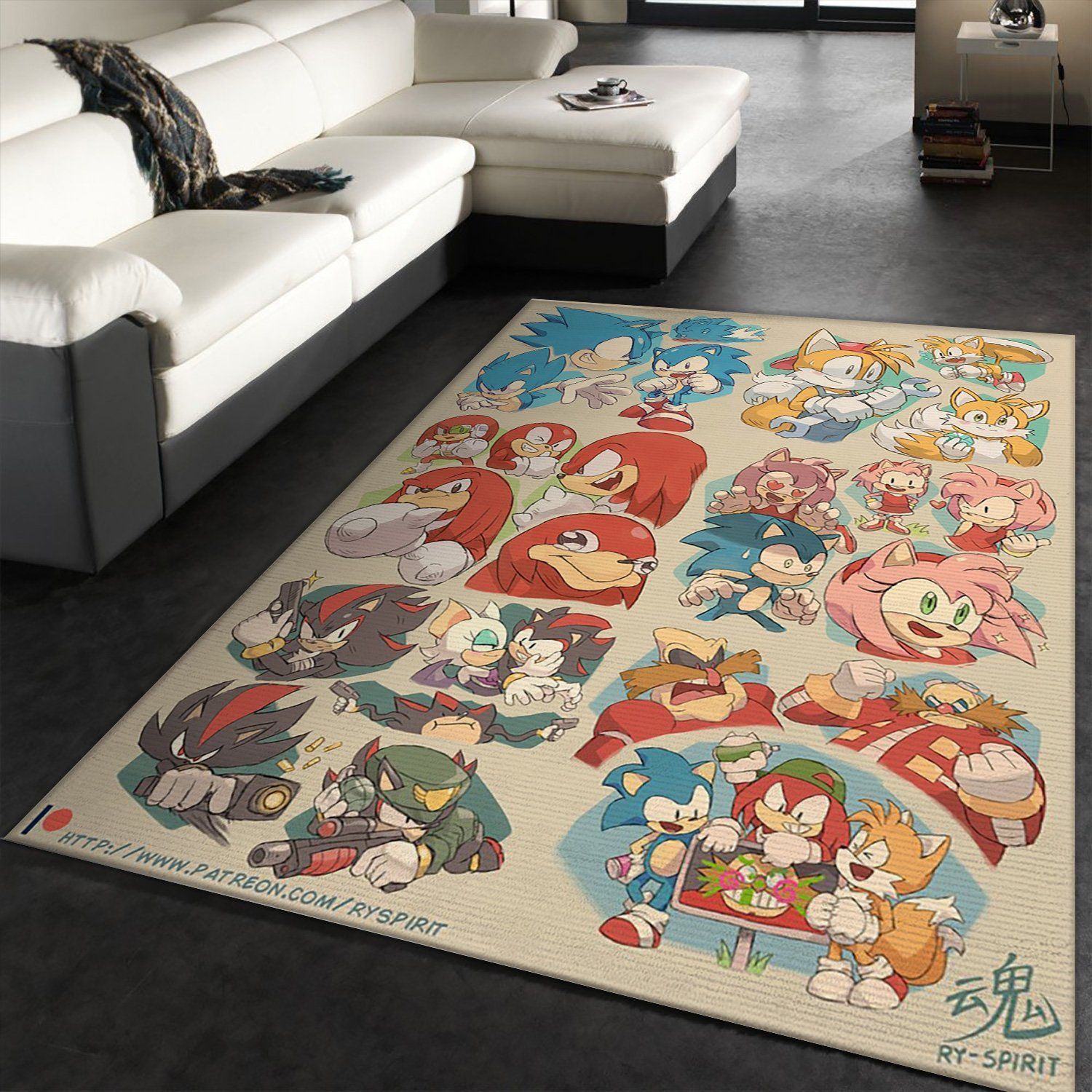 Sonic Week Sketches On Patreon Area Rug Carpet, Living room and bedroom Rug, Christmas Gift US Decor - Indoor Outdoor Rugs