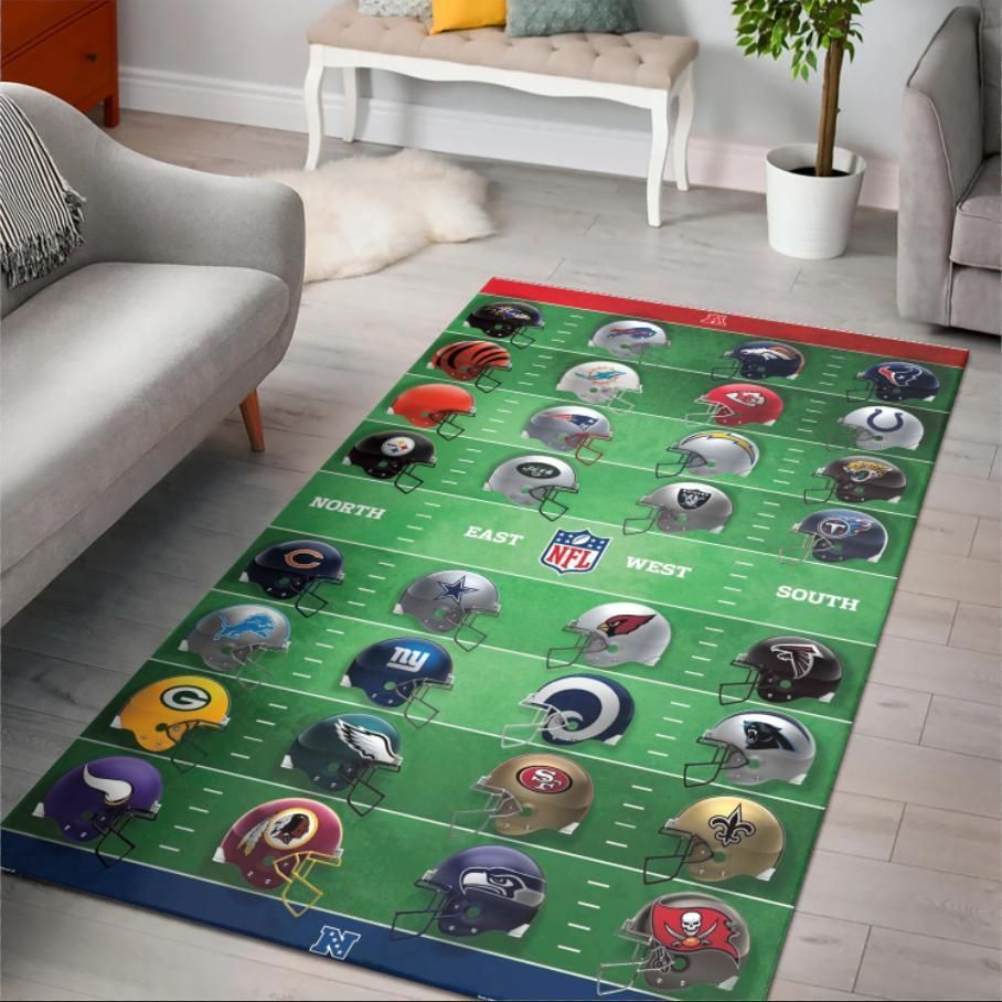 Nfl Football Full Team Area Rug Rugs For Living Room Rug Home Decor - Indoor Outdoor Rugs