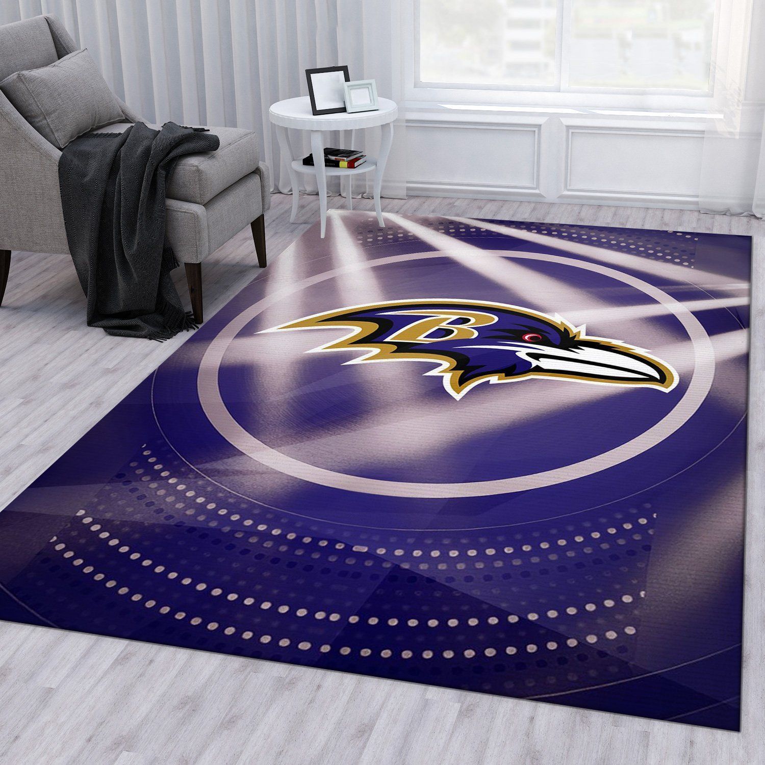 Baltimore Ravens NFL Rug Living Room Rug Christmas Gift US Decor - Indoor Outdoor Rugs