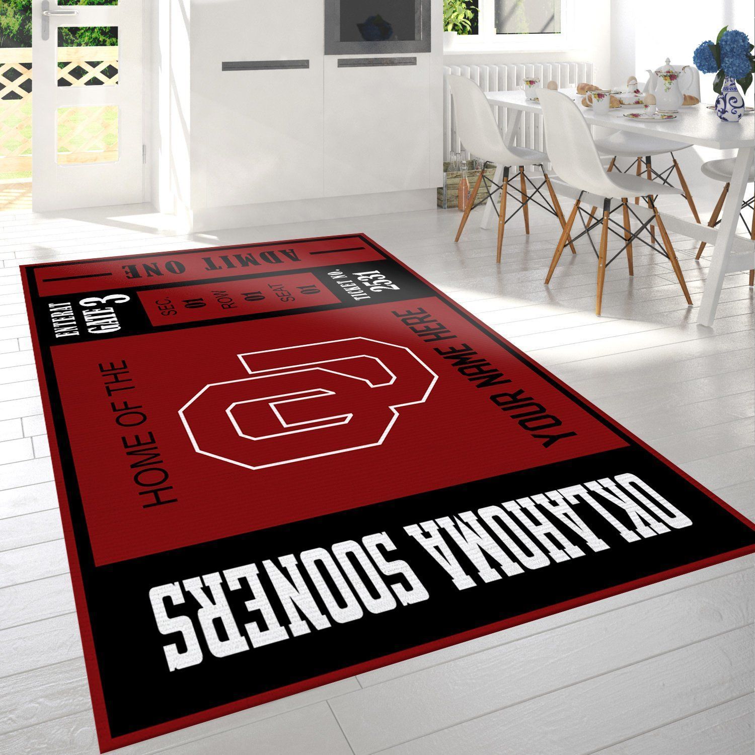 Oklahoma Sooners Ncaa Customizable Rug, Living Room Rug - Home Decor Floor Decor - Indoor Outdoor Rugs