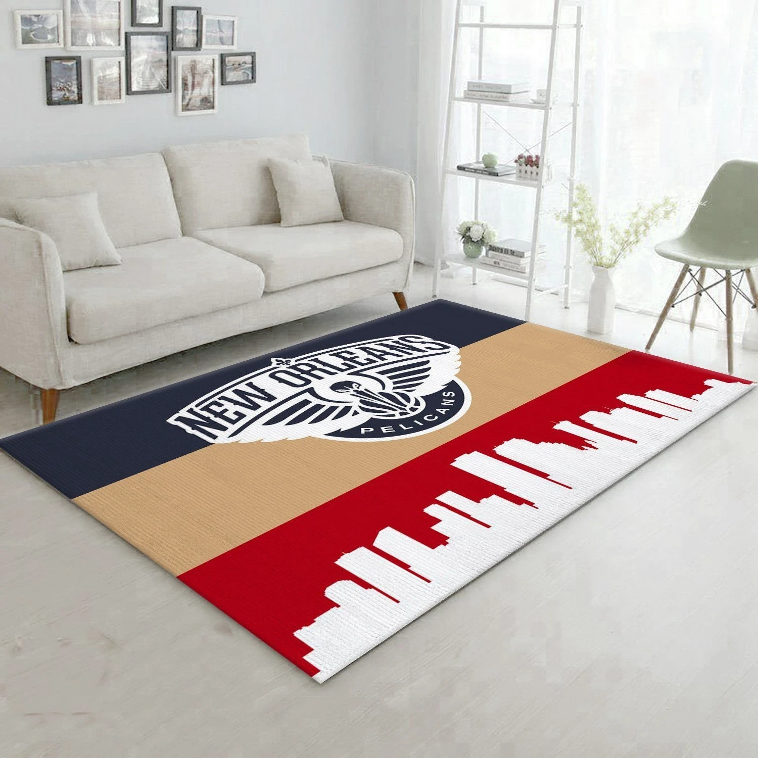 New Orleans Pelicans 4 NBA Team Logo Area Rug, Living room and bedroom Rug, Family Gift US Decor - Indoor Outdoor Rugs