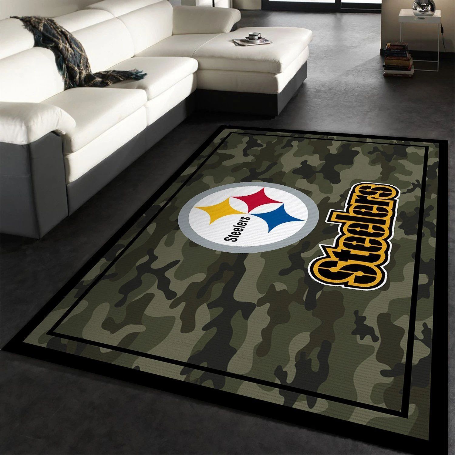 Pittsburgh Steelers Nfl Rug Room Carpet Sport Custom Area Floor Home Decor V2 - Indoor Outdoor Rugs