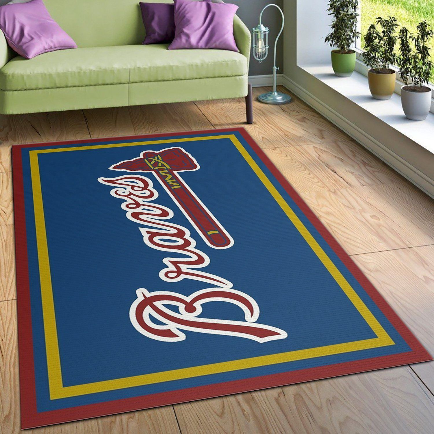 Atlanta Braves Imperial Spirit Rug Area Rug, Living room and bedroom Rug, Christmas Gift US Decor - Indoor Outdoor Rugs