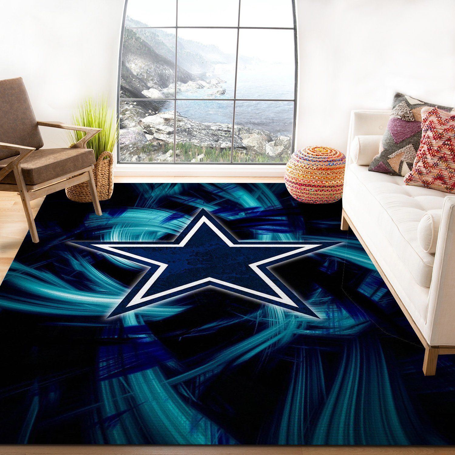 Dallas Cowboys Nfl Team Logo Rug Living Room Rug Home Decor Floor Decor - Indoor Outdoor Rugs