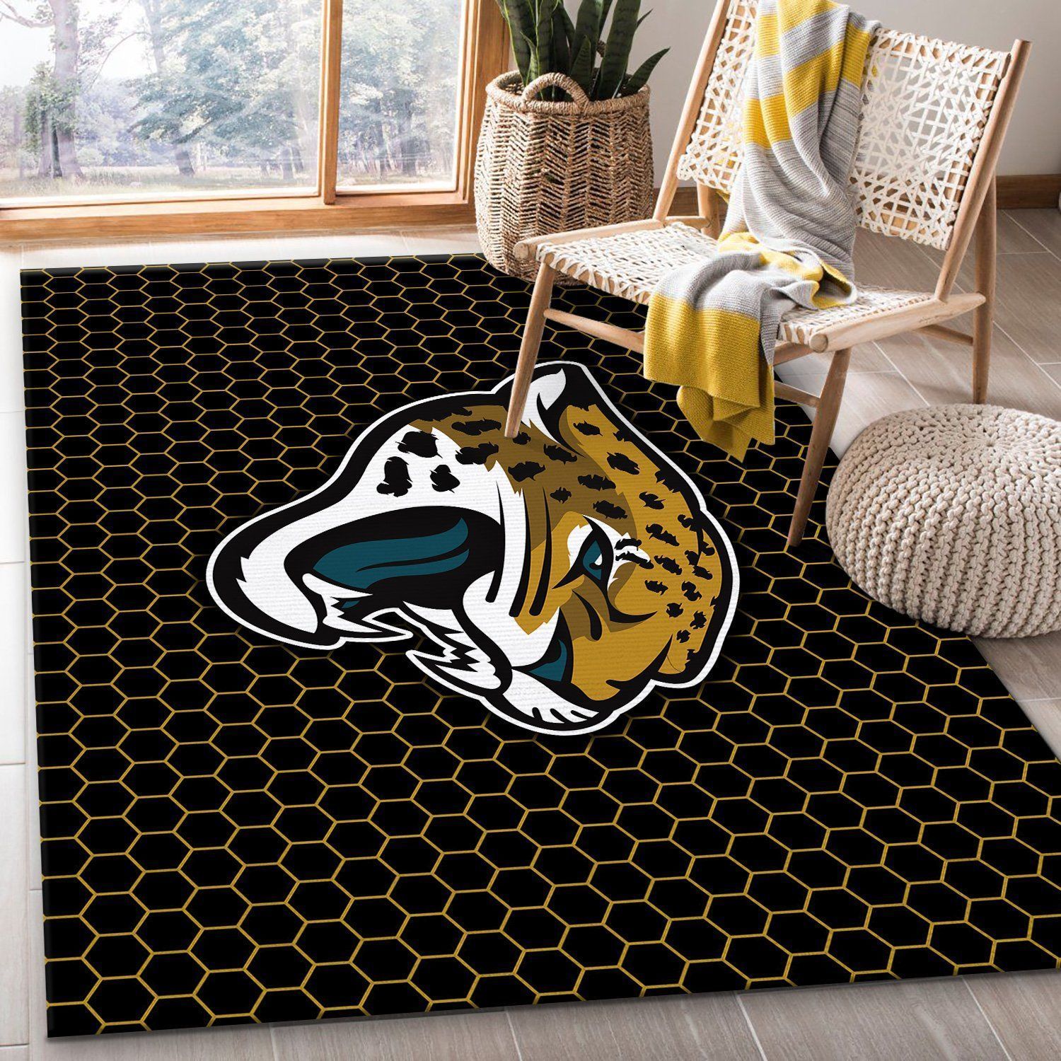 Jacksonville Jaguars NFL Rug Room Carpet Sport Custom Area Floor Home Decor - Indoor Outdoor Rugs