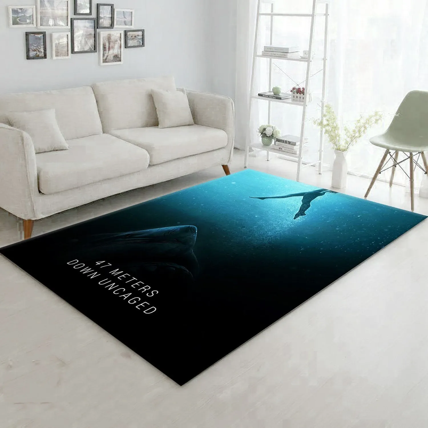 47 Meters Down Uncaged Area Rug Art Painting Movie Rugs Family Gift US Decor - Indoor Outdoor Rugs