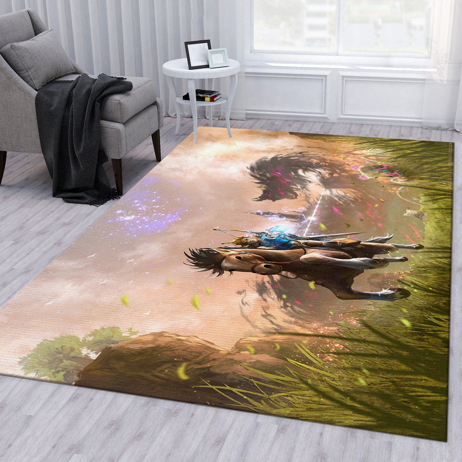 The Legend Of Zelda Breath Of The Wild V1 Gaming Area Rug Bedroom Rug Home Decor Floor Decor - Indoor Outdoor Rugs