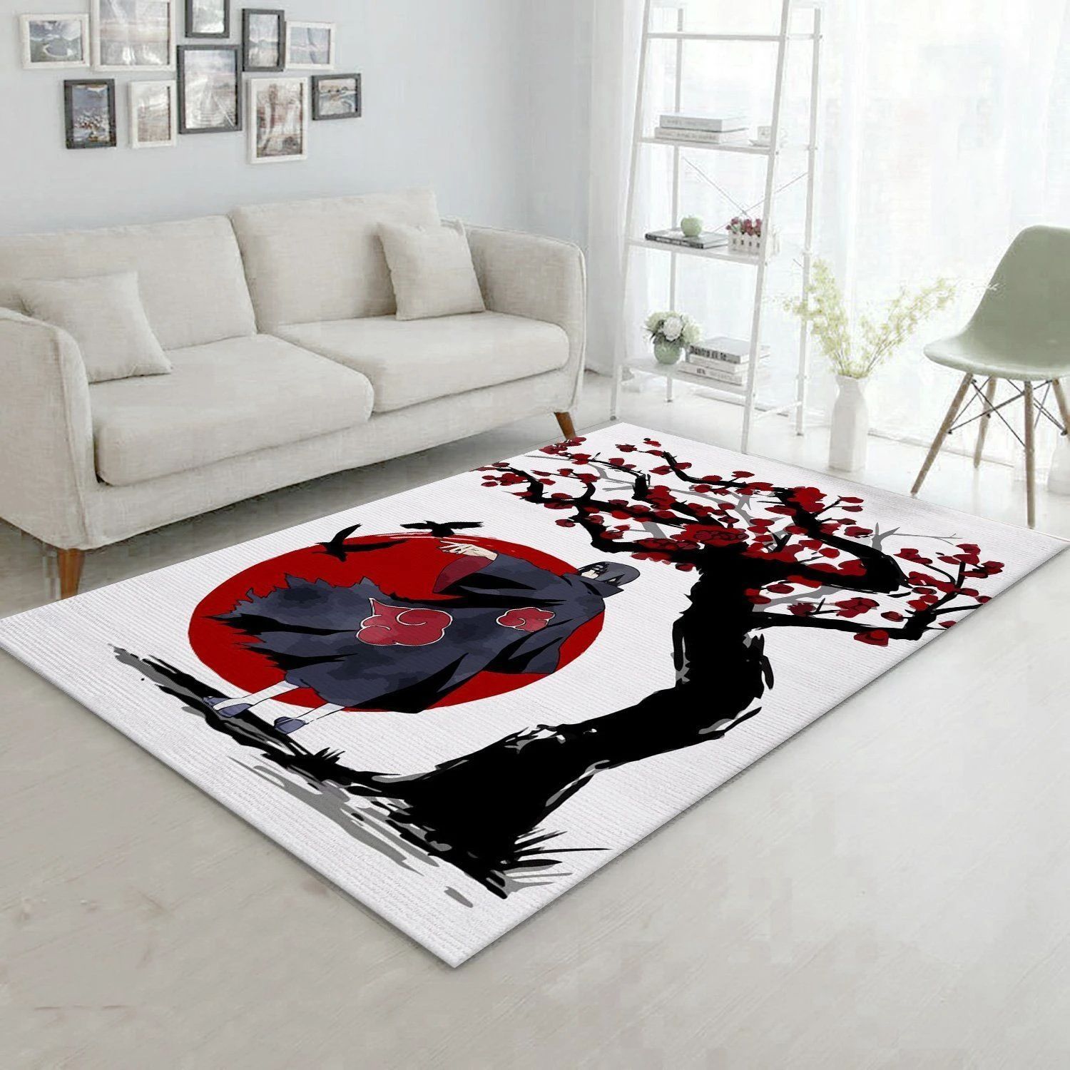 Itachi Sakura Anime Rug Living Room Rug Home US Decor - Indoor Outdoor Rugs