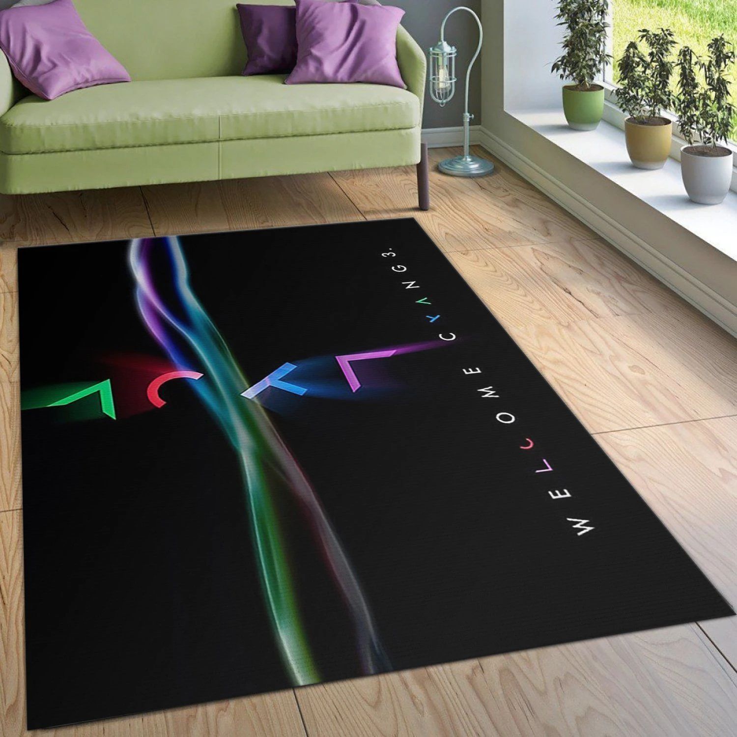 Playstation Light Rug Bedroom Rug Home Decor Floor Decor - Indoor Outdoor Rugs