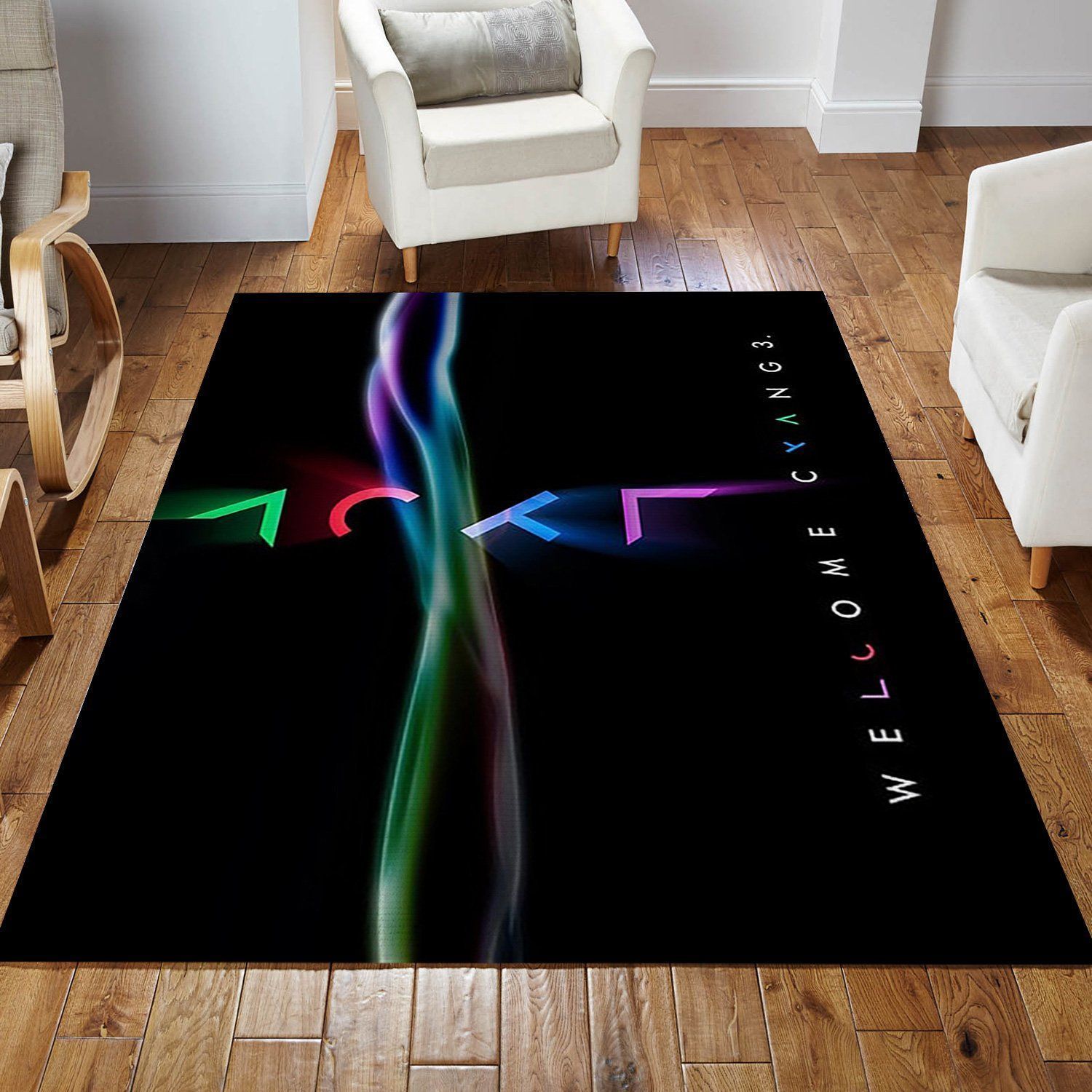 Playstation Light Rug Bedroom Rug Home Decor Floor Decor - Indoor Outdoor Rugs