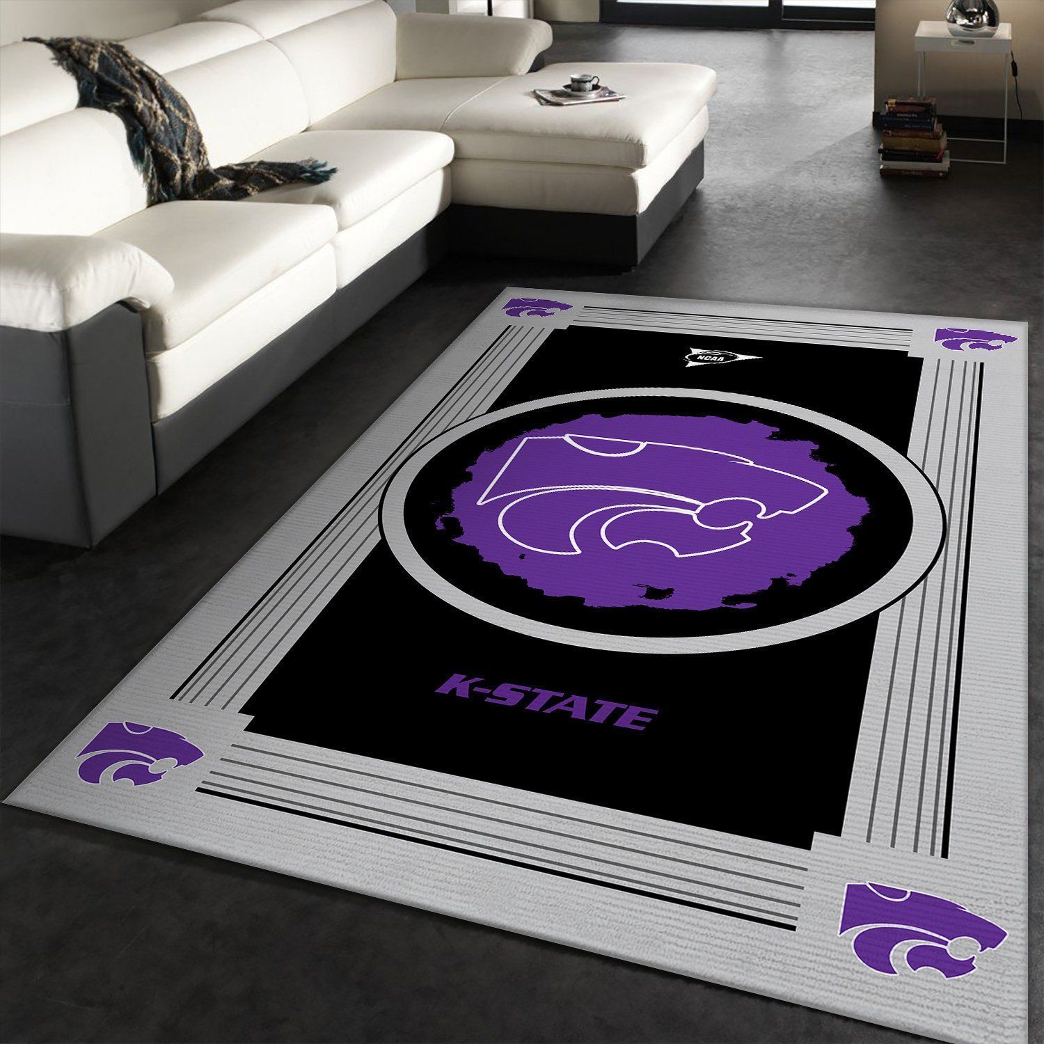 Kansas State Wildcats NCAA Team Logo Nice Gift Home Decor Rectangle Area Rug RER H6U8 - Indoor Outdoor Rugs