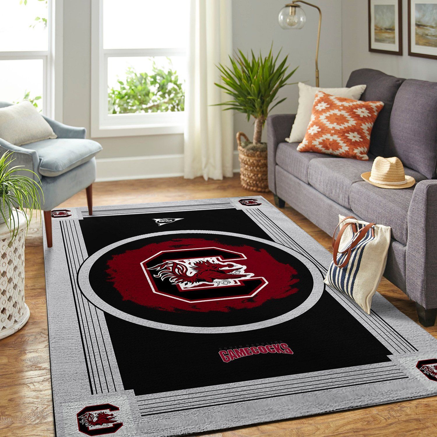 South Carolina Gamecocks Ncaa Team Logo Nice Gift Home Decor Rectangle Area Rug - Indoor Outdoor Rugs