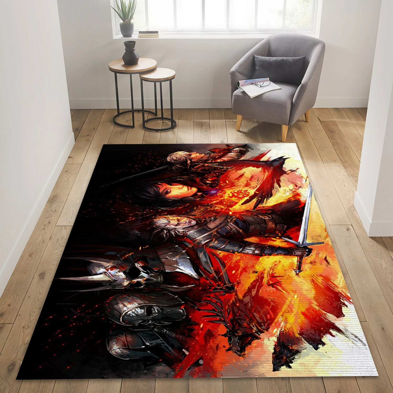 The Witcher 3 Wild Hunt Video Game Area Rug For Christmas, Bedroom Rug - Home Decor Floor Decor - Indoor Outdoor Rugs