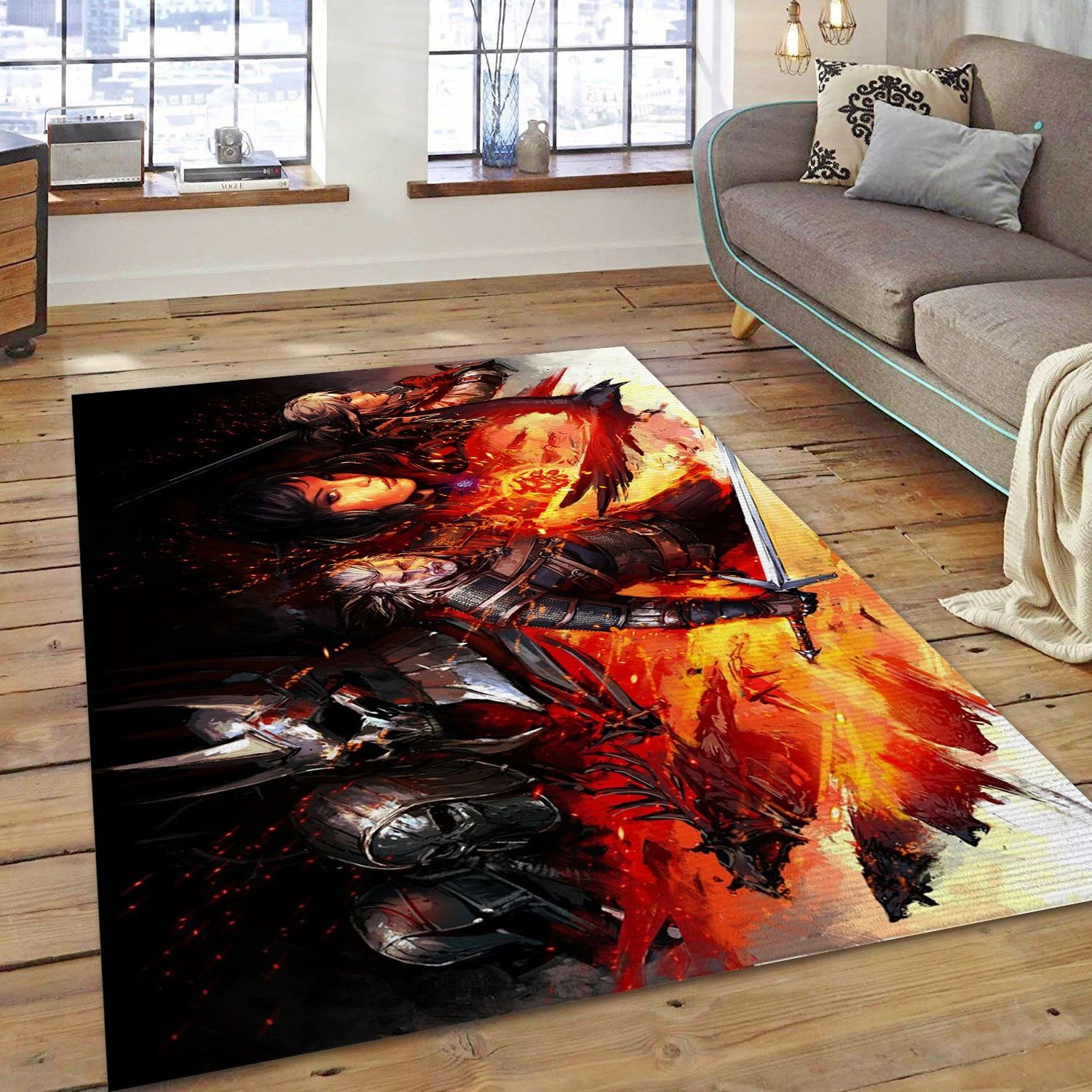 The Witcher 3 Wild Hunt Video Game Area Rug For Christmas, Bedroom Rug - Home Decor Floor Decor - Indoor Outdoor Rugs