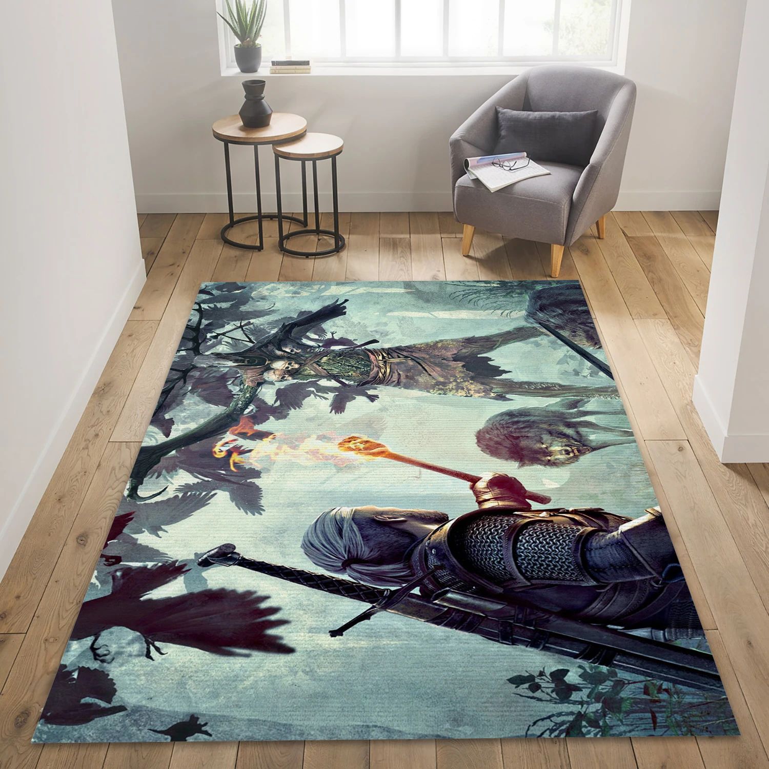 The Witcher Video Game Reangle Rug, Bedroom Rug - Home Decor Floor Decor - Indoor Outdoor Rugs