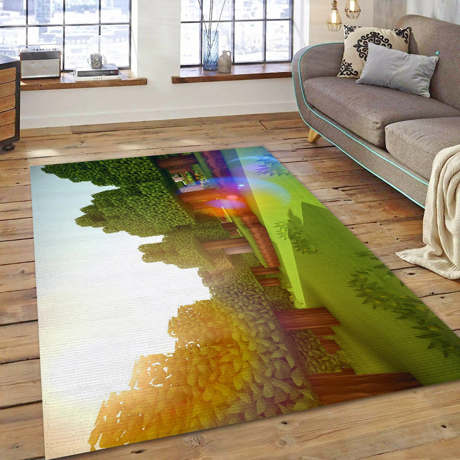 Minecraft Video Game Area Rug Area, Bedroom Rug - Christmas Gift Decor - Indoor Outdoor Rugs