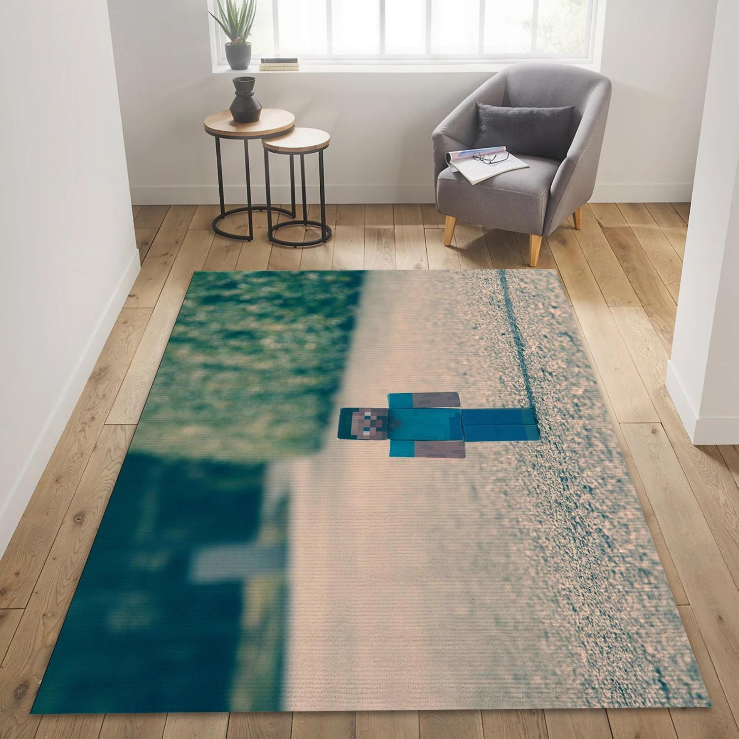 Minecraft Game Area Rug Carpet, Living Room Rug - Family Gift US Decor - Indoor Outdoor Rugs