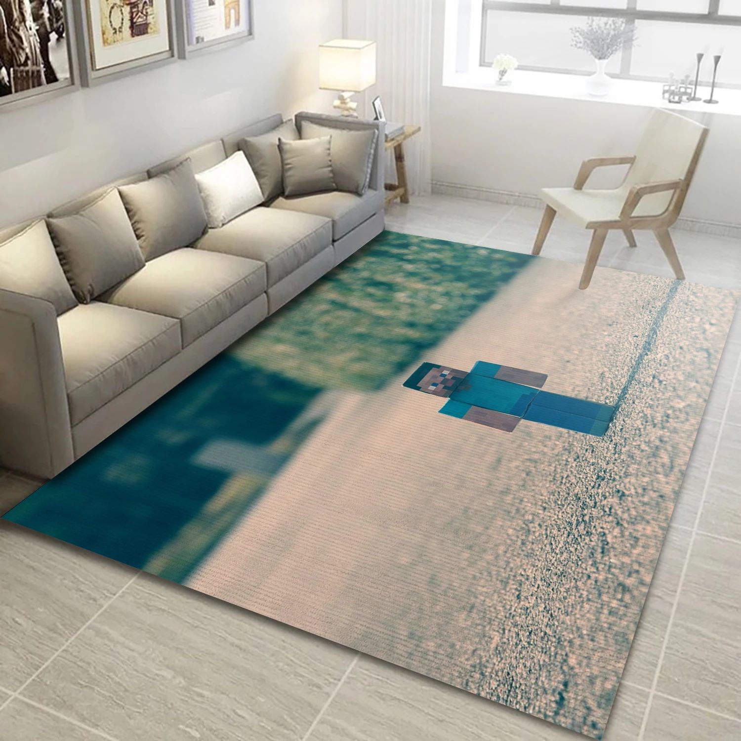 Minecraft Game Area Rug Carpet, Living Room Rug - Family Gift US Decor - Indoor Outdoor Rugs