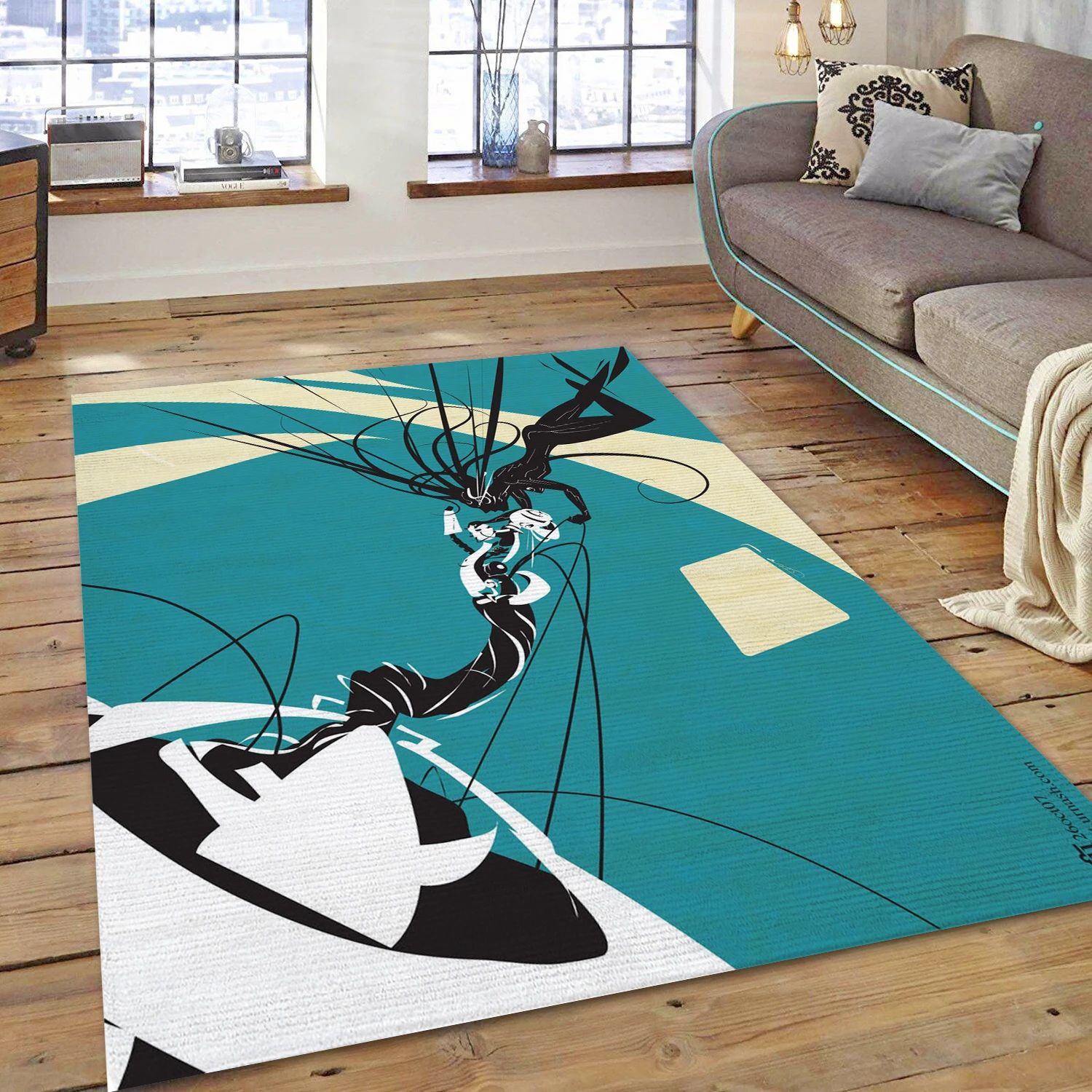 Portal Game Area Rug Carpet, Living Room Rug - Home Decor Floor Decor - Indoor Outdoor Rugs