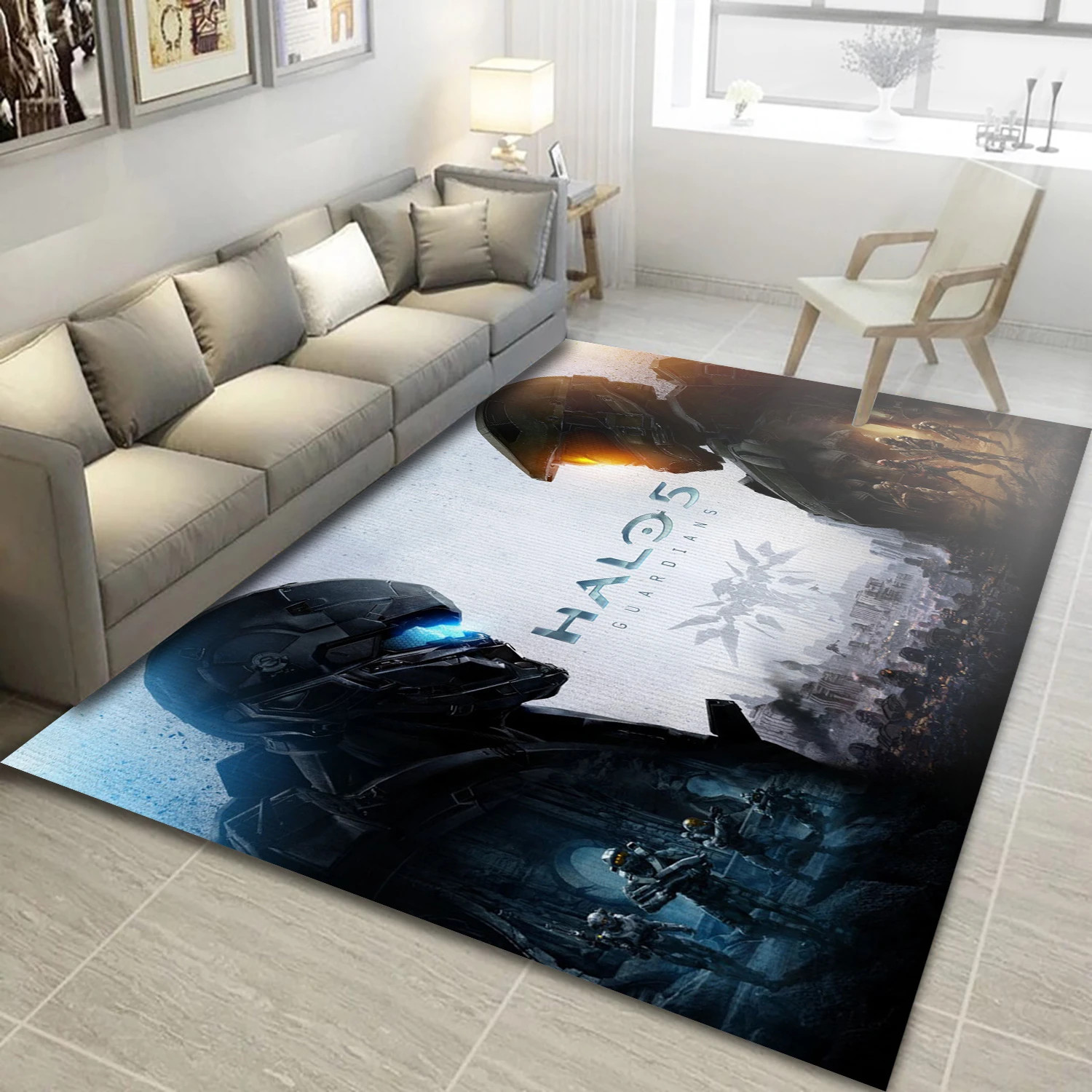 Halo 5 Guardians Gaming Area Rug, Area Rug - Christmas Gift Decor - Indoor Outdoor Rugs