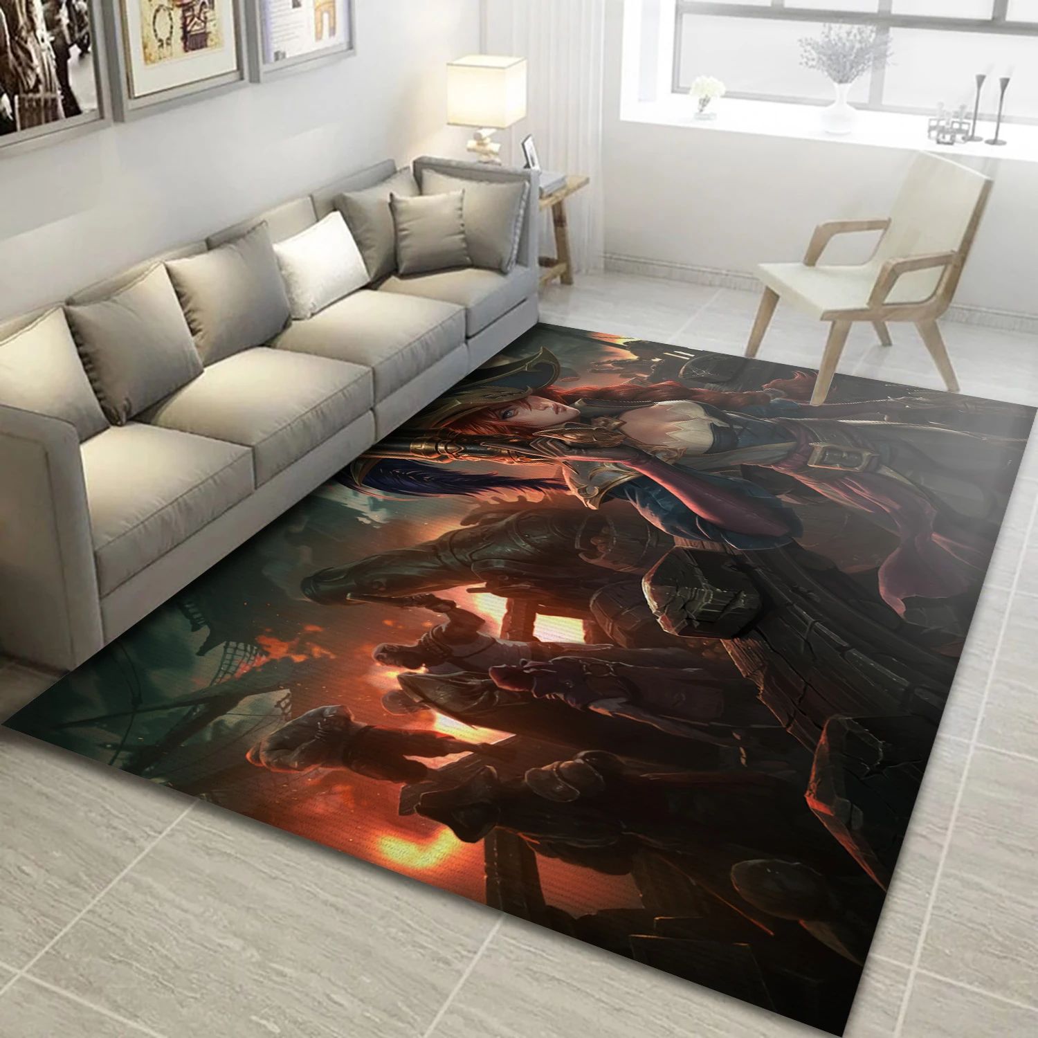 Captain Fortune Gaming Area Rug, Living Room Rug - Family Gift US Decor - Indoor Outdoor Rugs