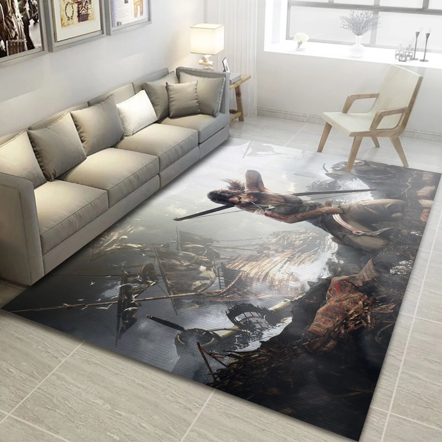 Tomb Raider 4k Video Game Area Rug Area, Living Room Rug - US Decor - Indoor Outdoor Rugs